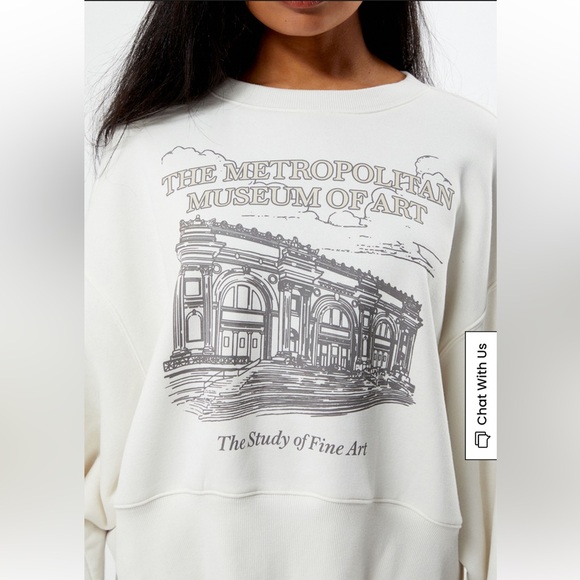 The MET Women's White Crew Neck Sweatshirt PACSUN - Picture 2 of 11